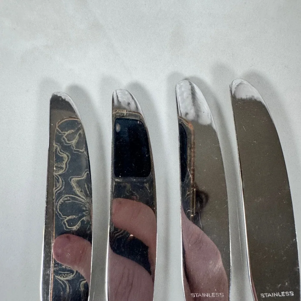 Set of 4 Oneida Nobility Plate Silver Plated‎ Dinner Knives Caprice Lot 2